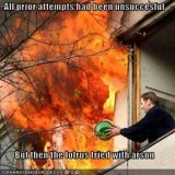 Arson about face